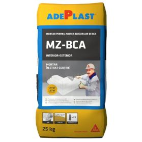ADEZIV, MORTAR PENTRU ZIDAREA BLOCURILOR DE BCA MZ-BCA 25KG, GRI, EXTERIOR, ADEPLAST